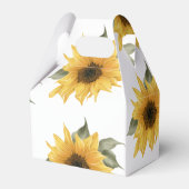 Sonnenblumen, rustikale Gastgeschenk Hochzeit Geschenkschachtel (Rückseite)