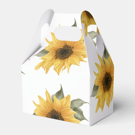 Sonnenblumen, rustikale Gastgeschenk Hochzeit Geschenkschachtel (Rückseite)