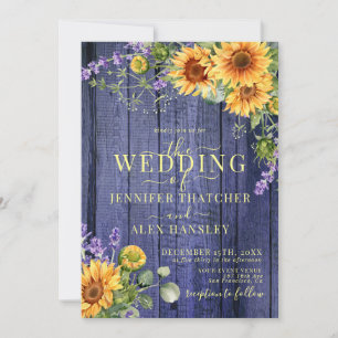 Sonnenblumen Rustikale Hochzeit Einladung