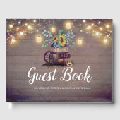 Sonnenblumen Rustikale Hochzeit im Herbst Gästebuch (Vorderseite)