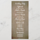 Sonnenblumen Rustikale Hochzeit im Herbst Programm (Rückseite)