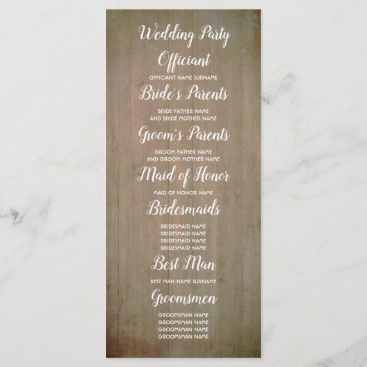 Sonnenblumen Rustikale Hochzeit im Herbst Programm (Rückseite)