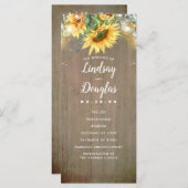 Sonnenblumen Rustikale Hochzeit im Herbst Programm (Vorne/Hinten)