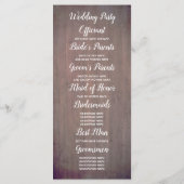 Sonnenblumen Rustikale Hochzeit im Herbst Programm (Rückseite)