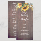 Sonnenblumen Rustikale Hochzeit im Herbst Programm (Vorne/Hinten)