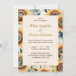 Sonnenblumen-Rustikale-Hochzeitseinladung Einladung