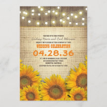 Sonnenblumen Rustikale Hochzeitseinladungen
