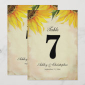 Sonnenblumen-Rustikale-Hochzeitsempfangs-Tisch-Num Einladung (Vorne/Hinten)