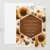 Sonnenblumen-Rustikale-Hochzeitsernte Einladung (Vorne/Hinten)