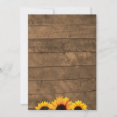 Sonnenblumen & Rustikale Hochzeitsfeier Einladung (Rückseite)