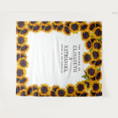 Sonnenblumen rustikale Hochzeitskabine Foto Stand Wandteppich (Vorderseite (Horizontal))