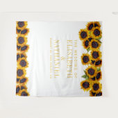 Sonnenblumen rustikale Hochzeitskabine Foto Stand Wandteppich (Vorderseite (Horizontal))