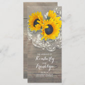Sonnenblumen Rustikale Hochzeitsprogramme für Holz Programm (Vorne/Hinten)