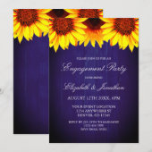 Sonnenblumen Rustikale Holz Engagement Partei Einladung (Vorne/Hinten)