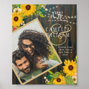 Sonnenblumen Rustikale Holz FOTO Hochzeit Heiratsa Poster
