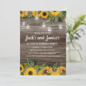 Sonnenblumen Rustikale Holzsägemälde Einladung (Stehend Vorderseite)