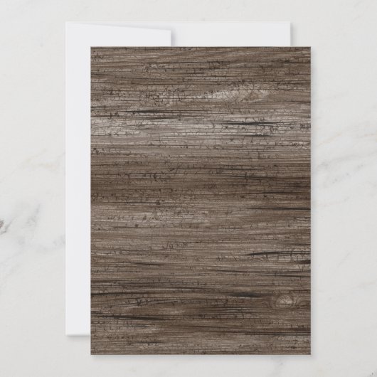 Sonnenblumen Rustikale Holzsägemälde Einladung (Rückseite)