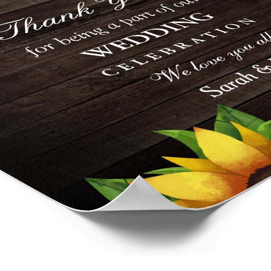 Sonnenblumen Rustikale Holzsaitenleuchten Gastgesc Poster (Ecke)