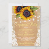 Sonnenblumen rustikale Landbeengung Verlobung Einladung (Vorderseite)
