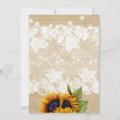 Sonnenblumen rustikale Landbeengung Verlobung Einladung (Rückseite)
