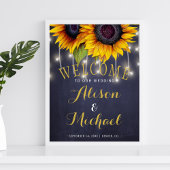 Sonnenblumen rustikale Lichter Hochzeit im Herbst Poster