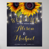 Sonnenblumen rustikale Lichter Hochzeit im Herbst Poster (Vorne)