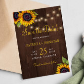Sonnenblumen rustikale Lichter Stall Holz Hochzeit Save The Date