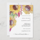 Sonnenblumen Rustikale Pasta Einladung (Vorderseite)