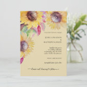 Sonnenblumen Rustikale Pasta Einladung (Stehend Vorderseite)