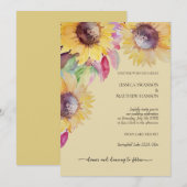 Sonnenblumen Rustikale Pasta Einladung (Vorne/Hinten)