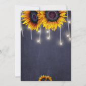 Sonnenblumen rustikale Saitenleuchten Chic Brautpa Einladung (Rückseite)