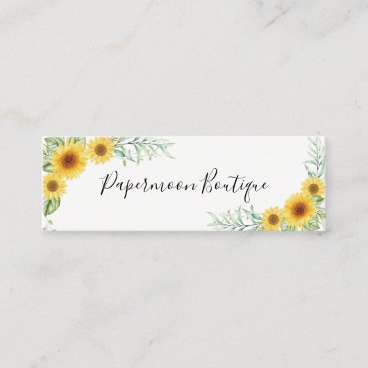 Sonnenblumen rustikale schicke Visitenkarte (Vorderseite)