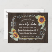 Sonnenblumen Rustikale Wasserfarbe Speichern Sie d Ankündigungspostkarte (Vorne/Hinten)