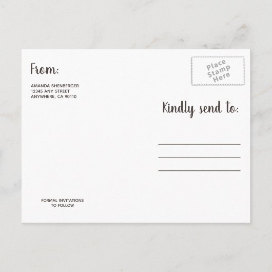 Sonnenblumen Rustikale Wasserfarbe Speichern Sie d Ankündigungspostkarte (Rückseite)