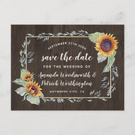 Sonnenblumen Rustikale Wasserfarbe Speichern Sie d Ankündigungspostkarte