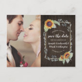 Sonnenblumen Rustikale Wasserfarbe Speichern Sie d Ankündigungspostkarte (Vorderseite)