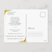 Sonnenblumen rustikaler Abschluss Feiertagspostkarte (Rückseite)