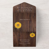 Sonnenblumen Rustikaler Holzfall Wasserfarbe All In One Einladung (Außenbereich)