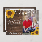 Sonnenblumen Rustikales Foto Ankündigung Postkarte (Vorne/Hinten)