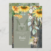 Sonnenblumen Rustikales Foto Brautparty Einladung (Vorne/Hinten)