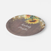 Sonnenblumen Rustikales Gelände Fall Inspiriert Pappteller (Schrägansicht)