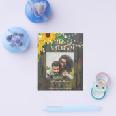 Sonnenblumen Rustikales Holz FOTO Hochzeit speiche Flyer (Einzeln)