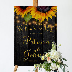 Sonnenblumen rustikales Holz Hochzeit im Herbst Be Poster