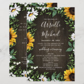 Sonnenblumen Rustikales Holz Hochzeit im Herbst Pr (Vorne/Hinten)