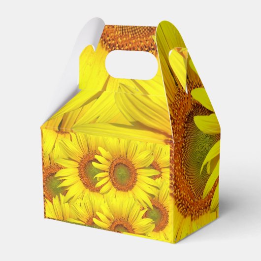 Sonnenblumen Rustikales Land Blumengelb Geschenkschachtel (Rückseite)