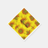 Sonnenblumen Rustikales Land Blumengelb Serviette (Ecke)