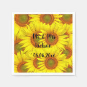 Sonnenblumen Rustikales Land Blumengelb Serviette (Vorderseite)