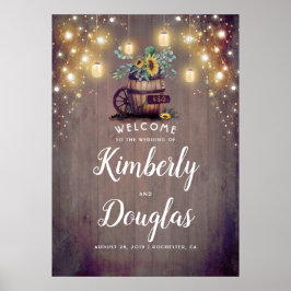 Sonnenblumen Rustikales Land Hochzeit im Herbst Ze Poster