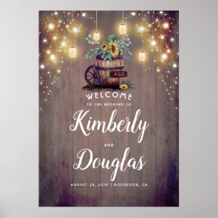 Sonnenblumen Rustikales Land Hochzeit im Herbst Ze Poster