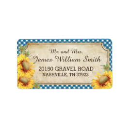 Sonnenblumen Rustikales malerisches Hochzeitslabel Adressaufkleber
